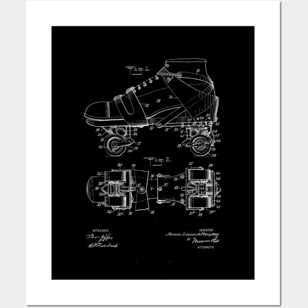 Roller Skate Vintage Patent Drawing Wall Art by TheYoungDesigns